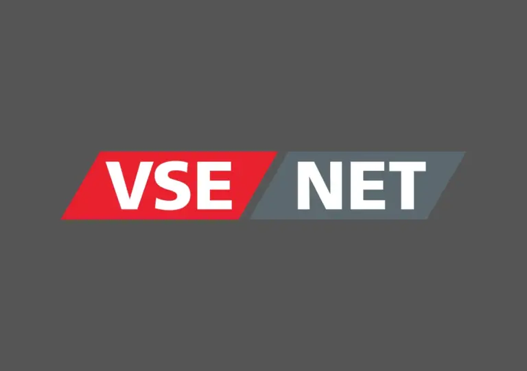 VSE NET Logo auf grauem Hintergrund